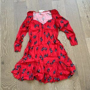Anthropologie Hope for Flowers by Tracy Reese Haute red rosebud dress
